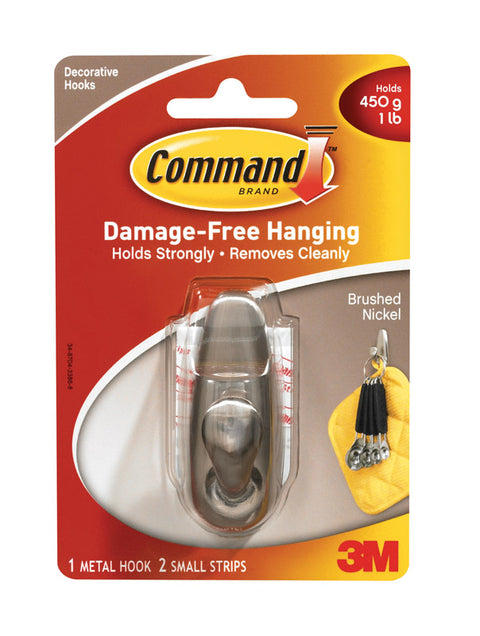 3M Command Small Forever Classic Hook 2-5/8 in. L Metal 1 lb. 1 pk