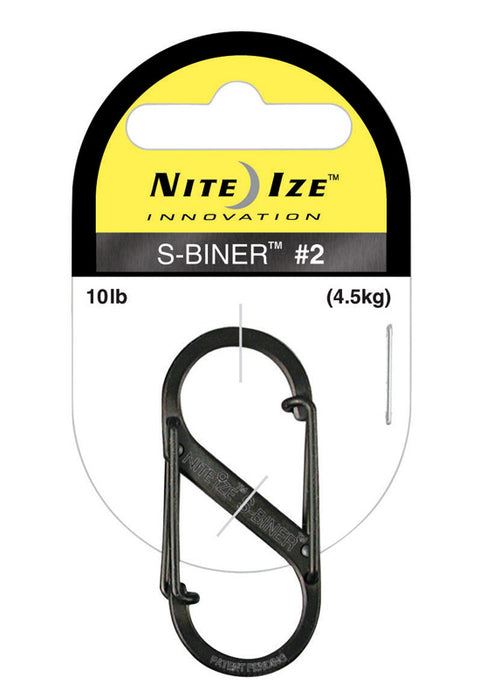 Nite Ize S-Biner Stainless Steel 2 in. L Carabiner Key Holder 10 lb. Black Stainless Steel