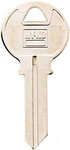 Hy-Ko 11010CL1 Key Blank, Brass, Nickel, For: Clinton Cabinet, House Locks and Padlocks, Pack of 10