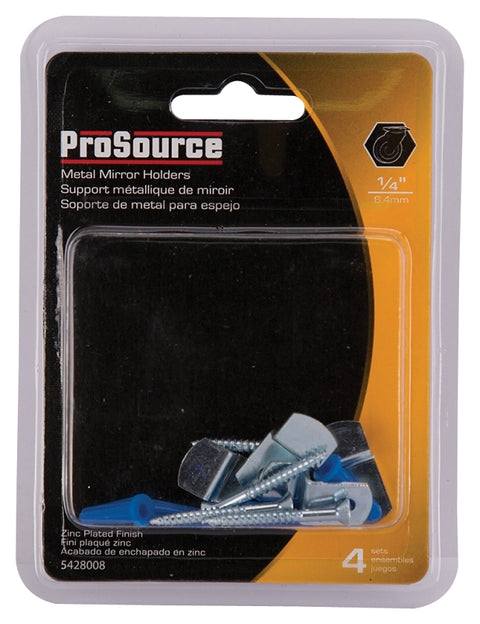 ProSource PH-121155-PS Mirror Holder, Metal, Zinc, Silver, Screw Mounting