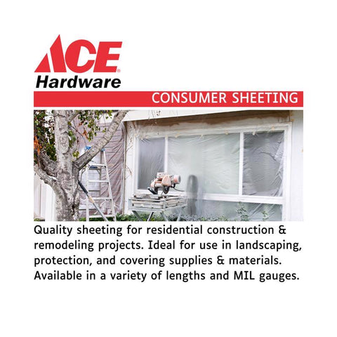 Ace Plastic Sheeting 4 mil X 10 ft. W X 25 ft. L Polyethylene Clear, Pack of 12