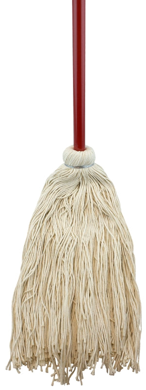Zephyr 11116L Wet Mop with Hanger, 16 oz Headband, Cotton Mop Head, White Mop Head, Metal Handle
