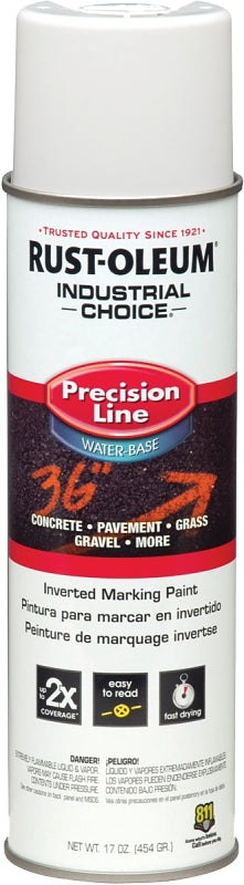 Rust-Oleum 203039 Inverted Marking Spray Paint, Water Base, <5 min Drying, White, 17 oz Can