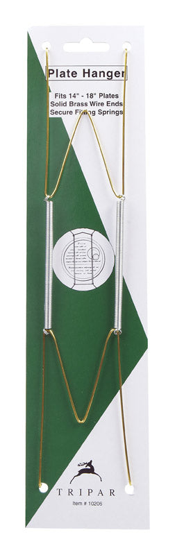 Tripar 14 in. to 18 in. Brass Bent Curves Plate Hanger 1 pk