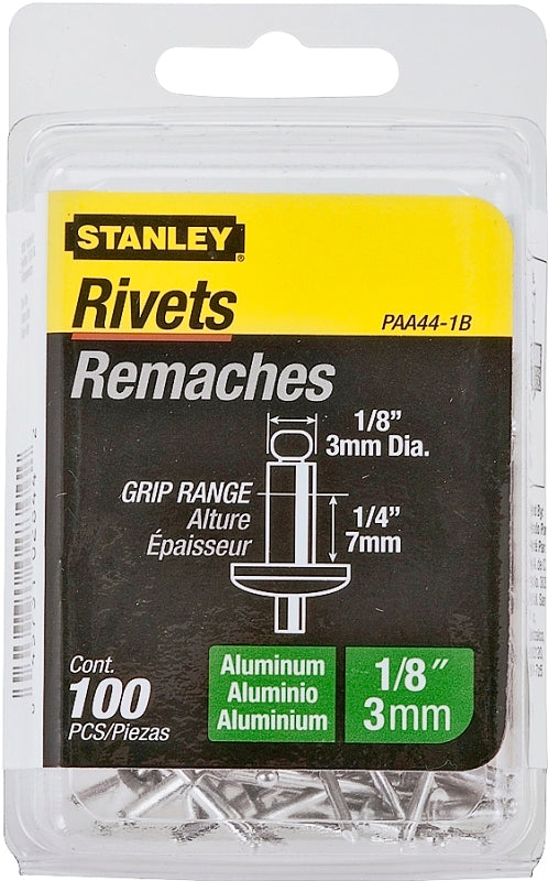 STANLEY PAA44-1B Pop Rivet, Reusable, 1-5/8 in L, Aluminum – Shell ...