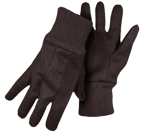 Boss B62011-L12P Mediumweight Work Gloves, L, 8 to 8-3/8 in L, Straight Thumb, Slip-On Cuff, Jersey, Brown