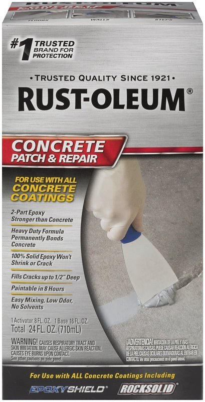 Rust-Oleum 301012 Patch and Repair Kit, Amine Cured Epoxy Resin, Gray, 24 oz Box, Pack of 4