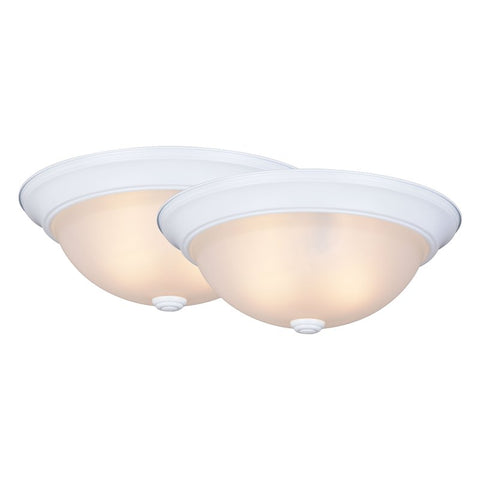 Boston Harbor OG24001WH Flush Mount Ceiling Fixture, 120 V, 60 W, 2-Lamps, A19 or CFL Lamp, White Fixture