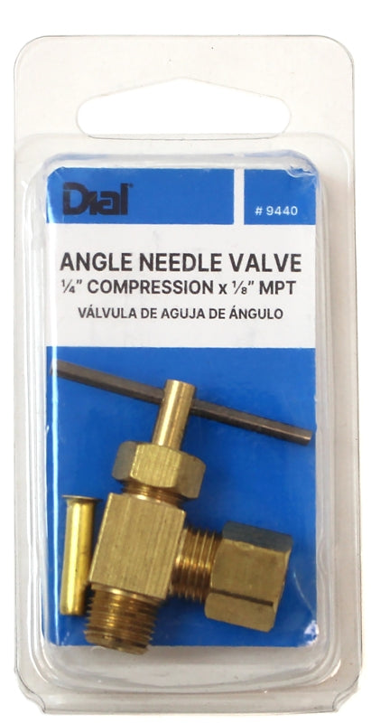 Dial 9440 Angle Needle Valve, Brass, For: Evaporative Cooler Purge