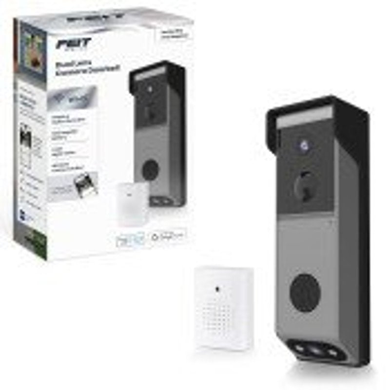 Feit Electric CAM2/DOOR/WIFI/BAT Smart Doorbell Dual Lens Camera, Batt ...