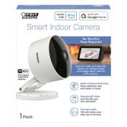 Feit Electric CAM1/WIFI Smart Camera, 1080 pixel Resolution, Night Vision: 30 ft, Black/White, Wi-Fi