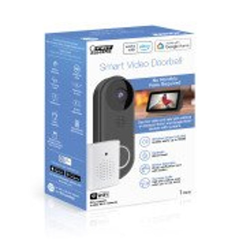 Feit Electric CAM/DOOR/WIFI Smart Doorbell Camera, 130 deg Viewing, Night Vision: 30 ft, Wi-Fi Connectivity: Yes