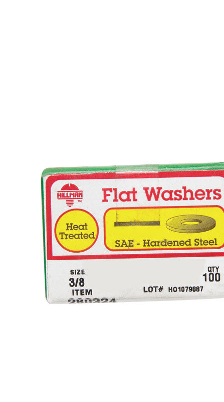 Hillman SAE Flat Washers 3/8 in. Yellow Dichromate Steel 100 pk