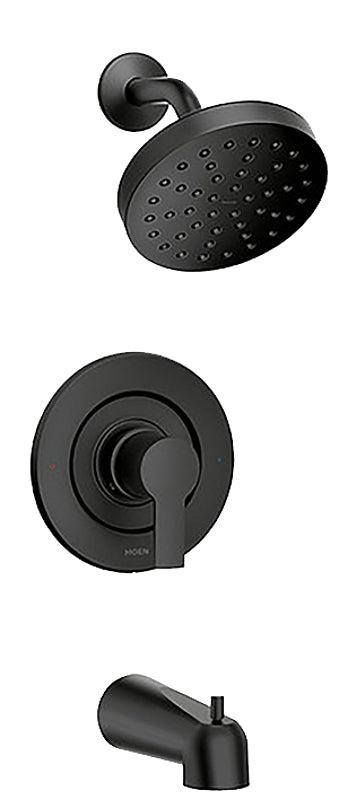 Moen Rinza Posi-Temp Series 82628BL Bathtub and Shower Faucet, 1-Function Showerhead, 1.75 gpm Showerhead, 1-Handle
