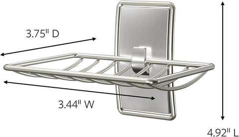 Command BATH34-SN-ES Bath Soap Dish, Wall Mounting, Metal/Plastic