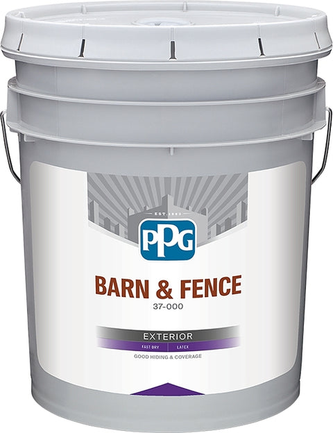 PPG GLBFEX10WH05 Exterior Latex, Flat, White, Liquid, 5 gal