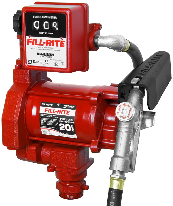 Fill-Rite FR701V Fuel Transfer Pump, Motor: 1/3 hp, 115 VAC, 5.5 A, 17 ...