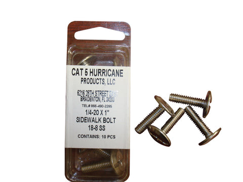 Cat 5 1/4-20 in. Dia. x 1 in. L Stainless Steel Sidewalk Bolts 10 pk