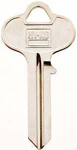 Hy-Ko 11010RU1 Key Blank, Brass, Nickel, For: Russwin and Corbin Cabinet, House Locks and Padlocks, Pack of 10