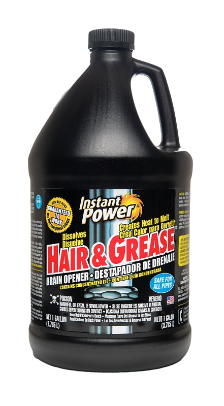 Instant Power 1972 Hair Grease Drain Opener, Liquid, 1 gal, Pack of 3