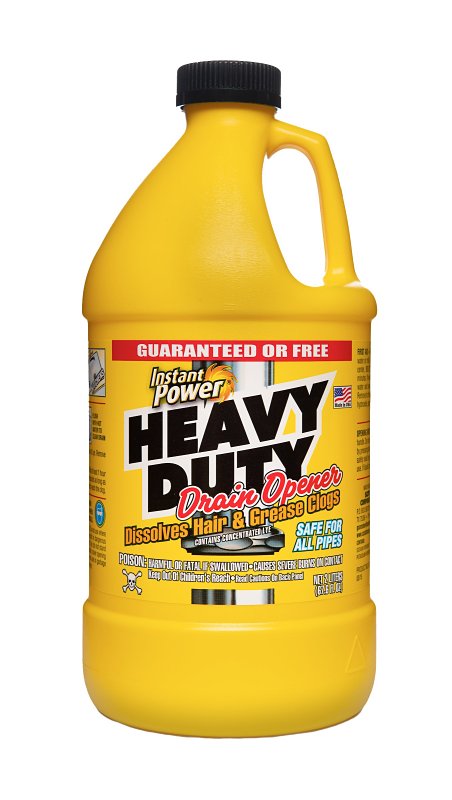 Instant Power 1871 Heavy-Duty Drain Opener, Liquid, Clear, Odorless, 2 L Bottle, Pack of 6
