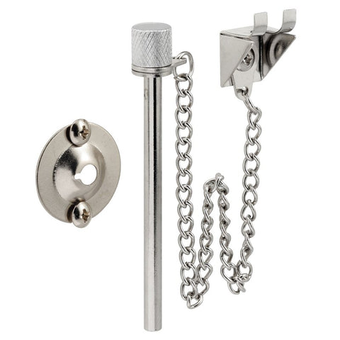 Prime-Line U 9858 Patio Door Lock, Steel, Chrome, 1-3/8 to 1-3/4 in Thick Door