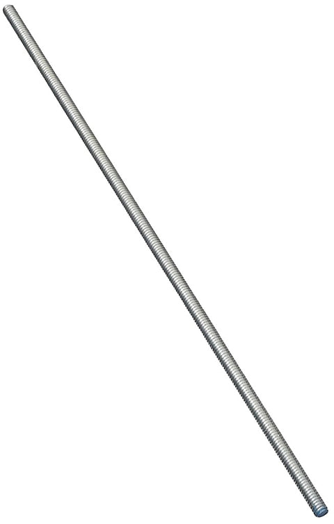 National Hardware N179-416 Threaded Rod, 1/4-20 Thread, 24 in L, A Grade, Steel, Zinc, UNC Thread