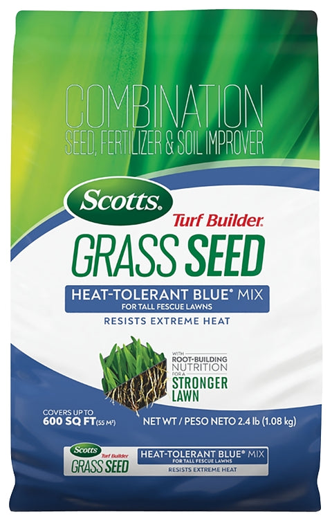 Scotts Turf Builder 18022 4-0-0 Grass Seed, Heat-Tolerant Blue Mix, 2.4 lb Bag