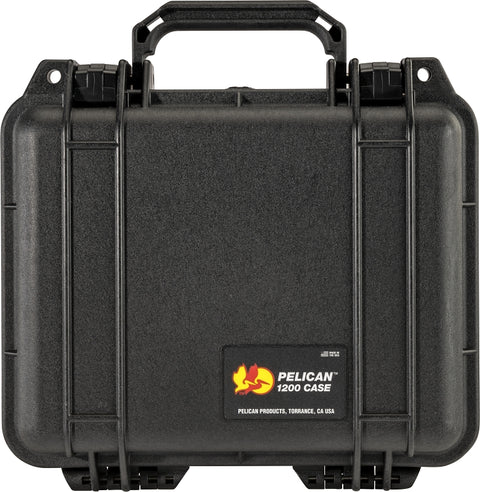 Pelican 1200-000-110 Protector Case, 10.62 in L, 9.68 in W, 4.87 in H, Polypropylene, Black