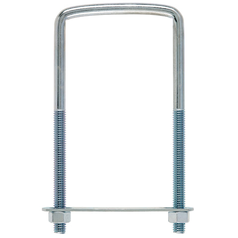 Hampton 3/8 in. X 3 in. W X 6 in. L Coarse Zinc-Plated Steel Square U-Bolt, Pack of 10