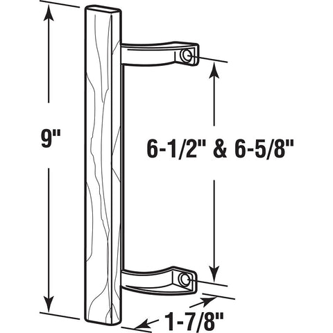 Prime-Line C 1190 Door Pull, 9 in H, Wood, Painted