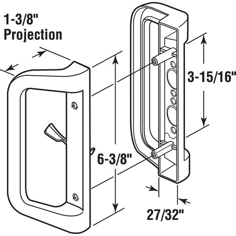 Prime-Line C 1177 Handleset, Aluminum, Painted