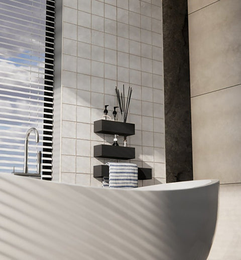 Emser Tile Antigo Series F14ANTIVA0505P Ceramic Tile, 5 in L Tile, 5 in W Tile, Pressed Edge, Square Pattern, Vanilla