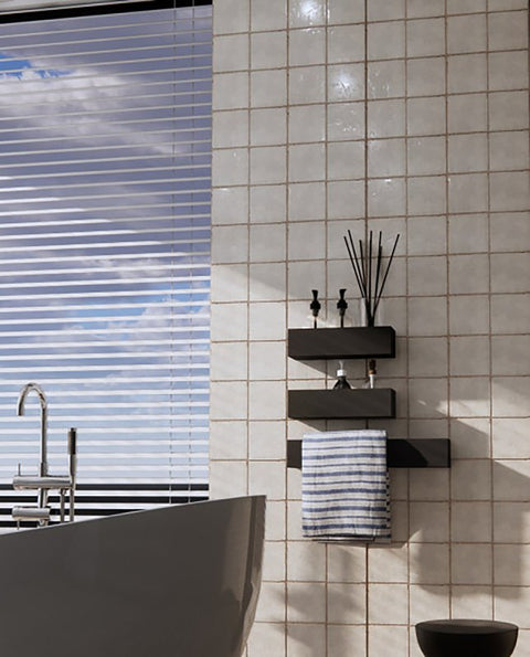 Emser Tile Antigo Series F14ANTIVA0505P Ceramic Tile, 5 in L Tile, 5 in W Tile, Pressed Edge, Square Pattern, Vanilla
