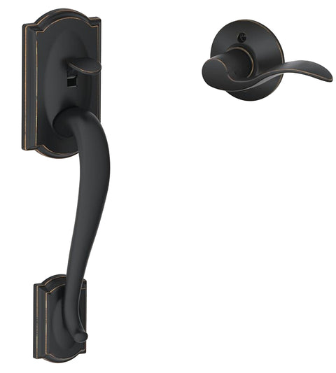 Schlage FE285CAM 716 ACC Combination Lockset, Lever Interior Handle, Left, Right, Mechanical Lock, Wave Design