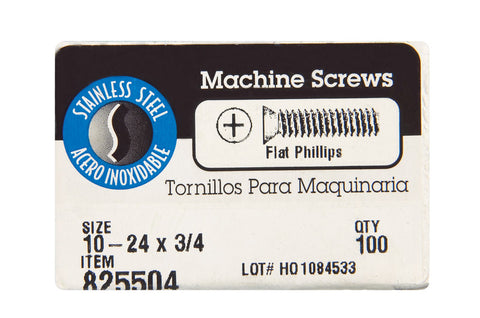 Hillman No. 10-24 Coarse Flat Machine Screws 100