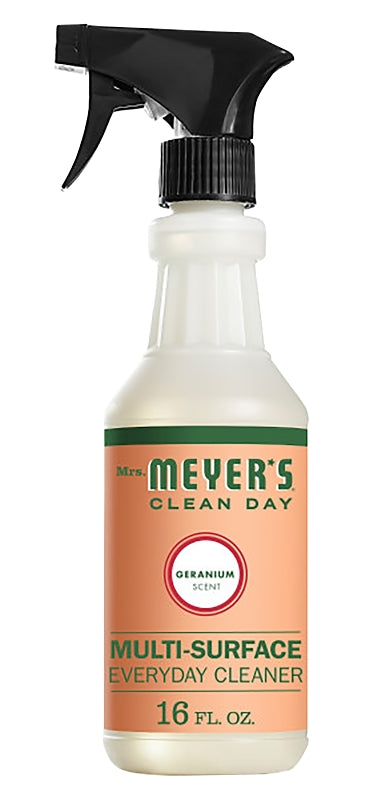 Mrs. Meyer's Clean Day 13441 Cleaner, 16 oz Spray Bottle, Liquid, Geranium