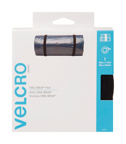 Velcro One-Wrap Strap 30 in. L x 1-1/2 in. W Black
