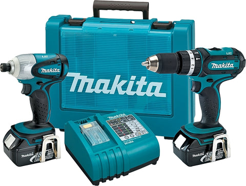 Makita XT261M Combination Tool Kit, Tools Included: (1) 18 V LXT 1/2 in Hammer Drill Driver, (1) 18 V LXT Impact Driver