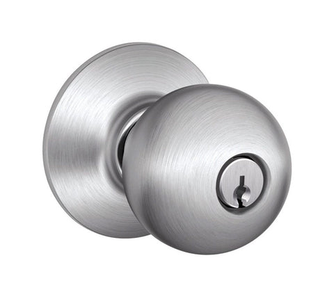 Schlage Orbit Satin Chrome Steel Entry Lockset ANSI Grade 2 1-3/4 in.