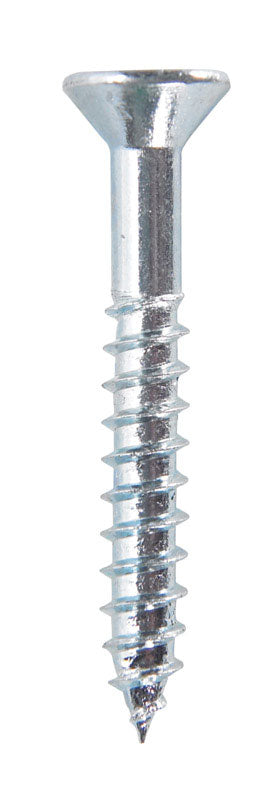 Hillman Flat Wood Screw No. 8 x 1-1/4 in. L Zinc Steel 100 pk
