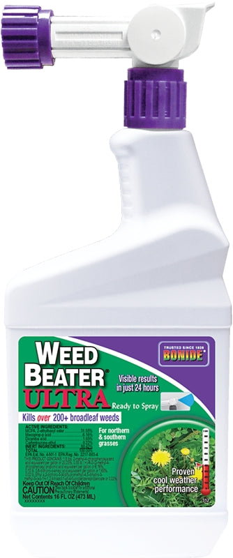 Bonide Weed Beater 312 Weed Killer, Liquid, Amber, Spray Application, 1 pt