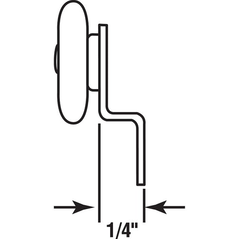 Prime-Line N 6512 Roller Assembly, 1 in Dia Roller, 1/4 in W Roller, Steel, Silver, 1-Roller, 60 lb, Side Mounting