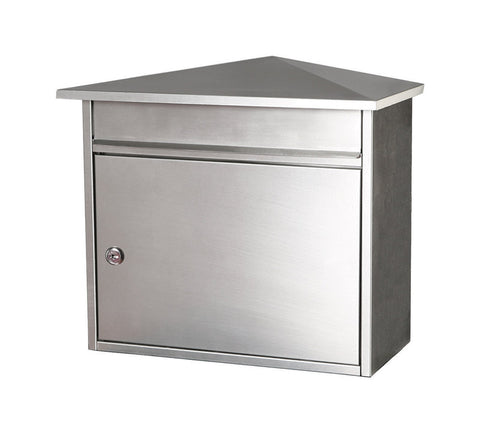 Solar Group Gibraltar Barlowe Steel Wall-Mounted Lockable Mailbox Silver 15-1/2 in. H x 8-1/4
