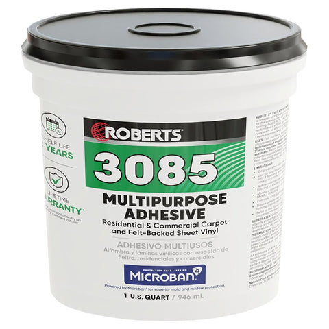 Roberts 3085-0 Multi-Purpose Adhesive, Beige, 1 qt, Pail, Pack of 6