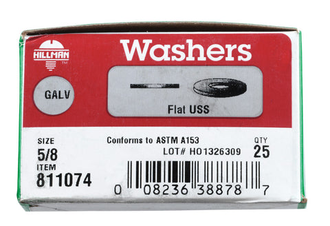 Hillman Hot Dipped Galvanized 5/8 in. USS Flat Washer 25 pk