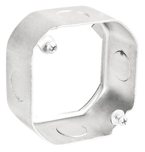 Southwire 55151-1/2-UPC Octagonal Extension Ring, 4 in W, 9-Knockout, Steel, Silver, Galvanized