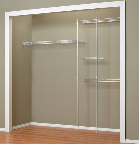 ClosetMaid 1628 Closet Organizer Kit, 96 in W x 12 in D x 70 in H Dimensions, Steel, White