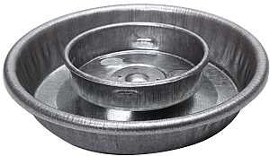 Little Giant 9826 Waterer Base, 5-1/2 in Dia, 1-1/4 in H, 1 qt Capacity, Galvanized Steel