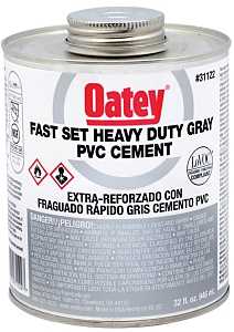 Oatey 31122 Solvent Cement, 32 oz Can, Liquid, Gray